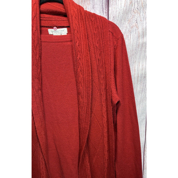 Coldwater Creek Women’s Long Sleeve Red Knit Top Sweater With Scarf Size L - Picture 2 of 6